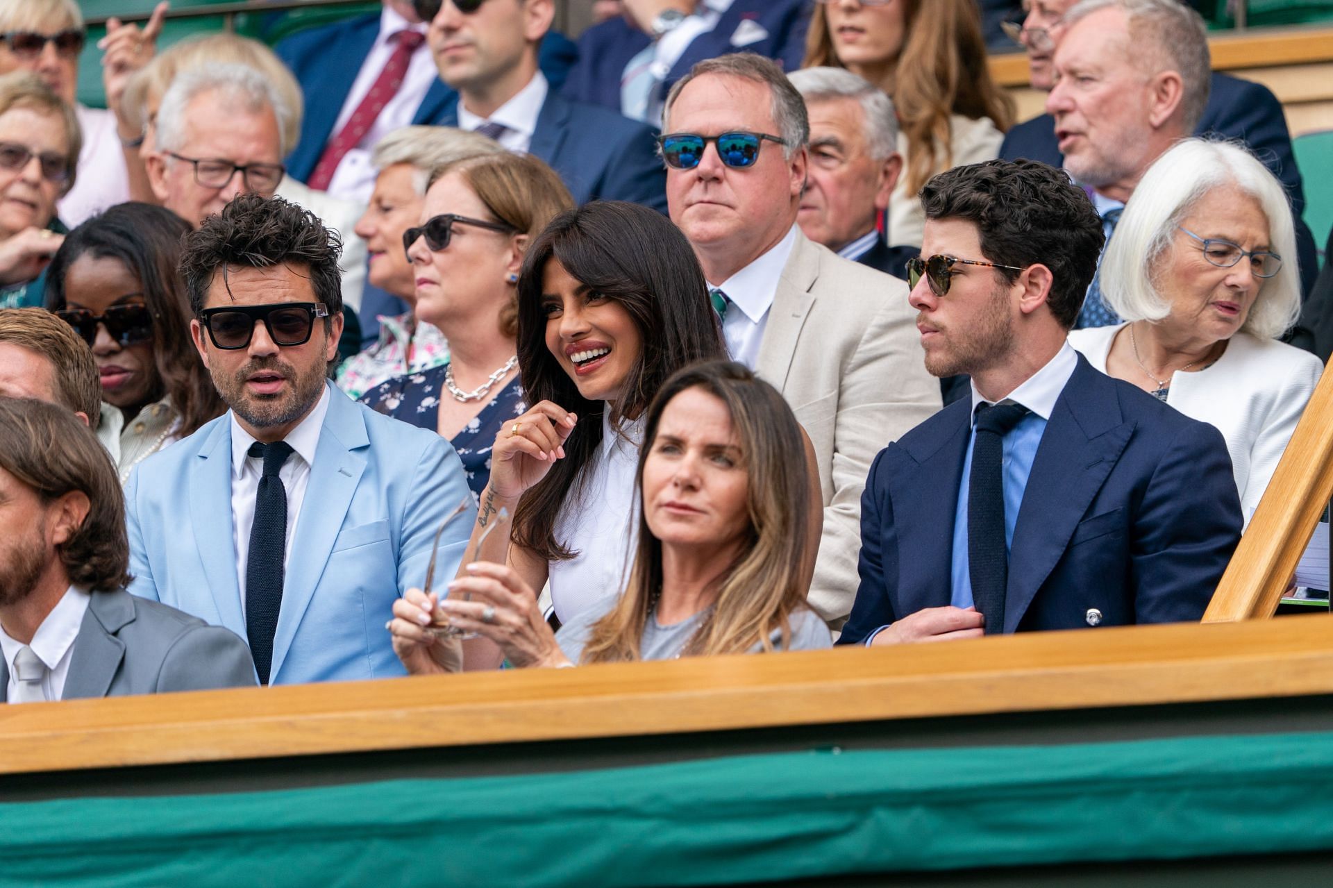 Nick Jonas and Priyanka Chopra at the Day 3 of Wimbledon 2025 - Image Source: Getty